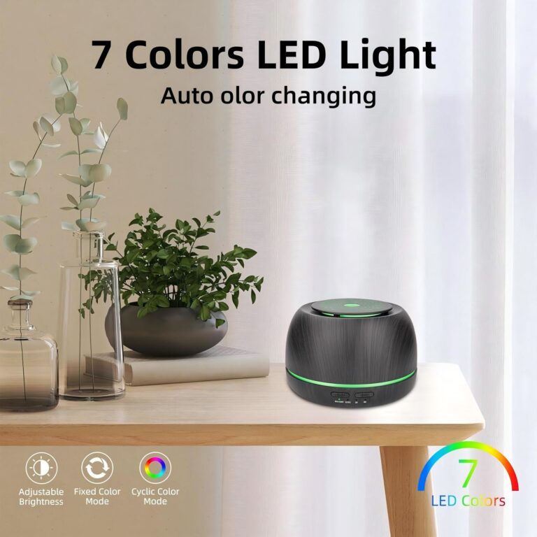 WP-158 7 colors LED light with auto color changing on a dark wood grain diffuser
