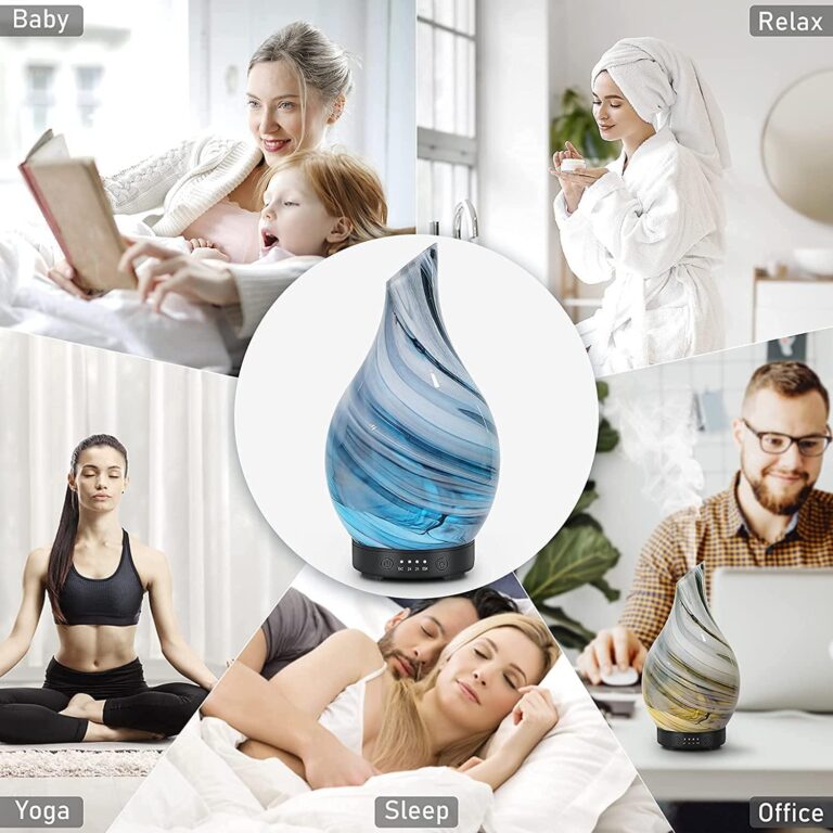 WP-167 teardrop glass aroma diffuser for baby room, relaxation, yoga, sleep and office