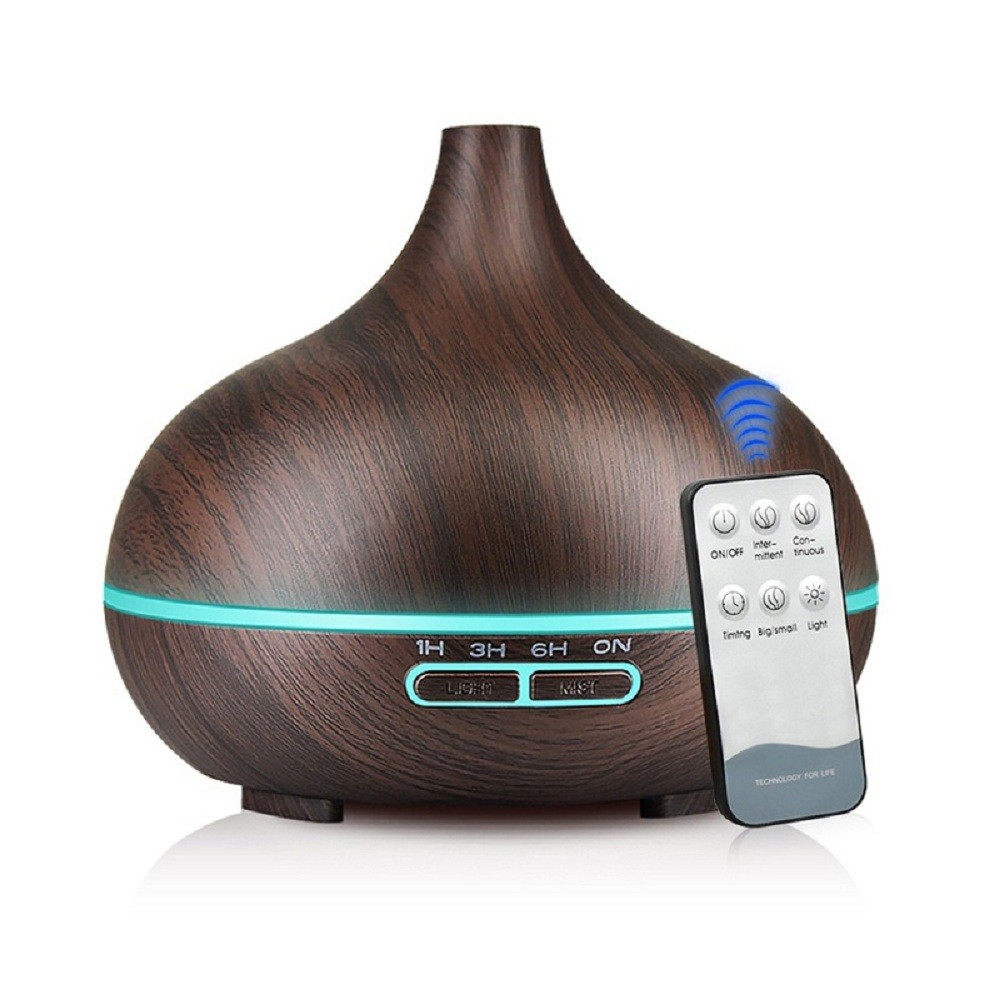 WP-021 500ml popular onion essential oil aroma diffuser with wood grain finish and remote control