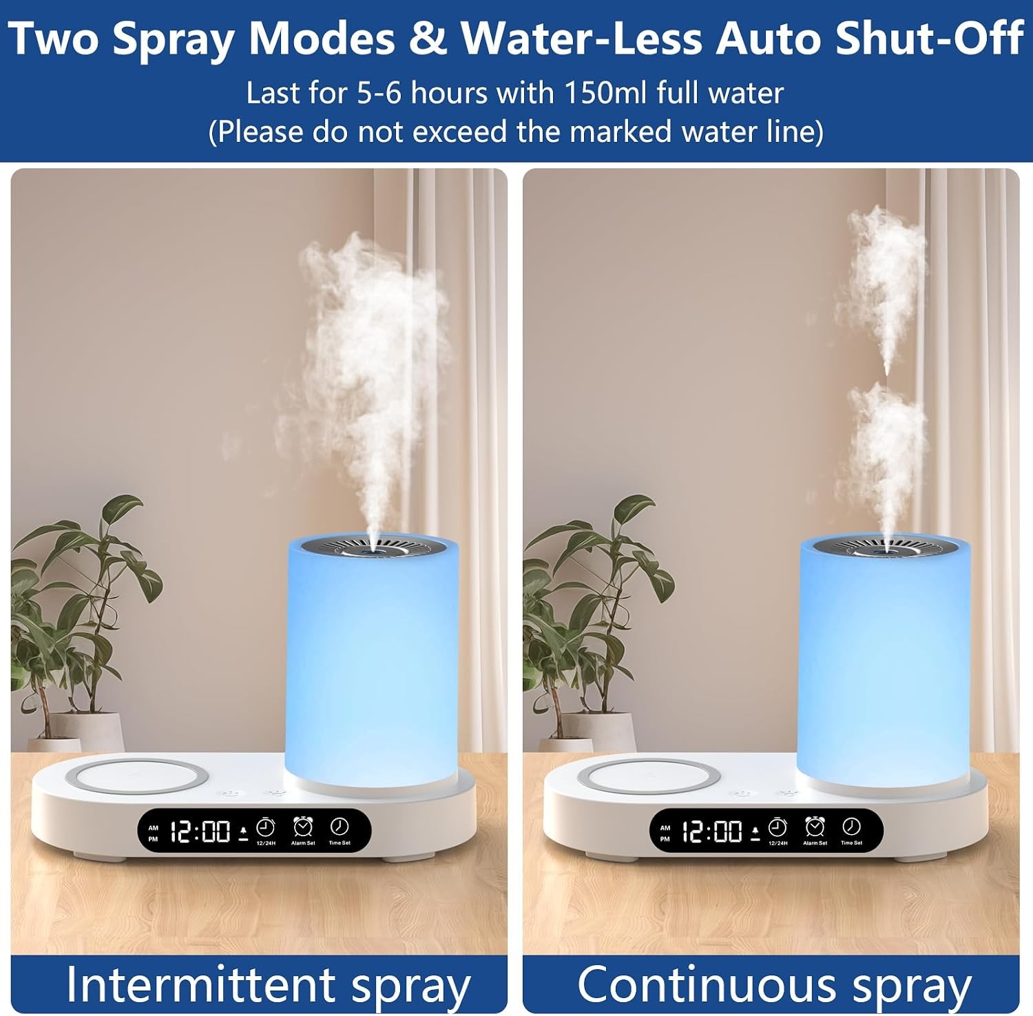 WP-032 two spray modes - intermittent and continuous spray with waterless auto shut-off