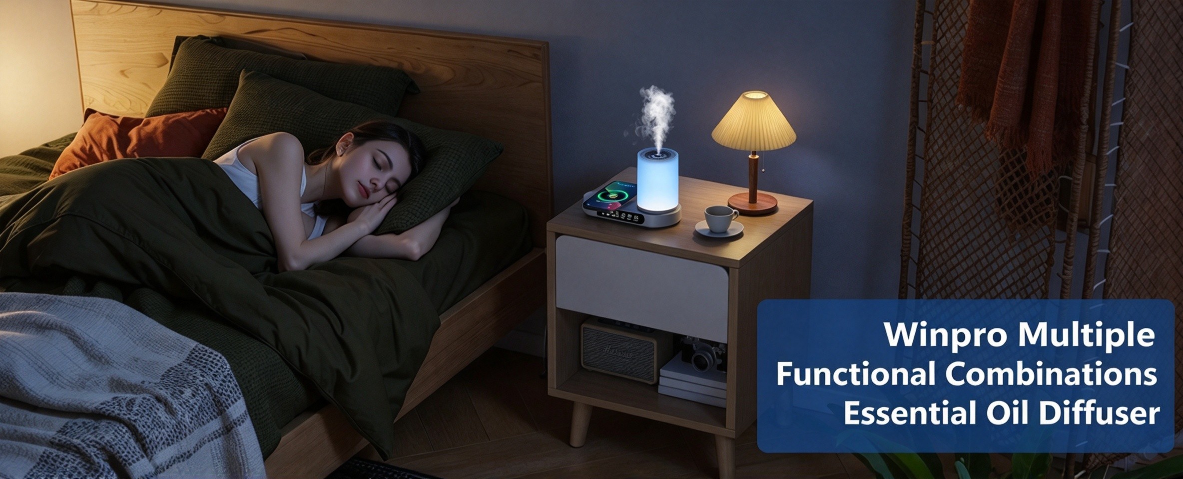 WP-032 Winpro multiple functional combinations essential oil diffuser for home, bedroom, office or yoga studio