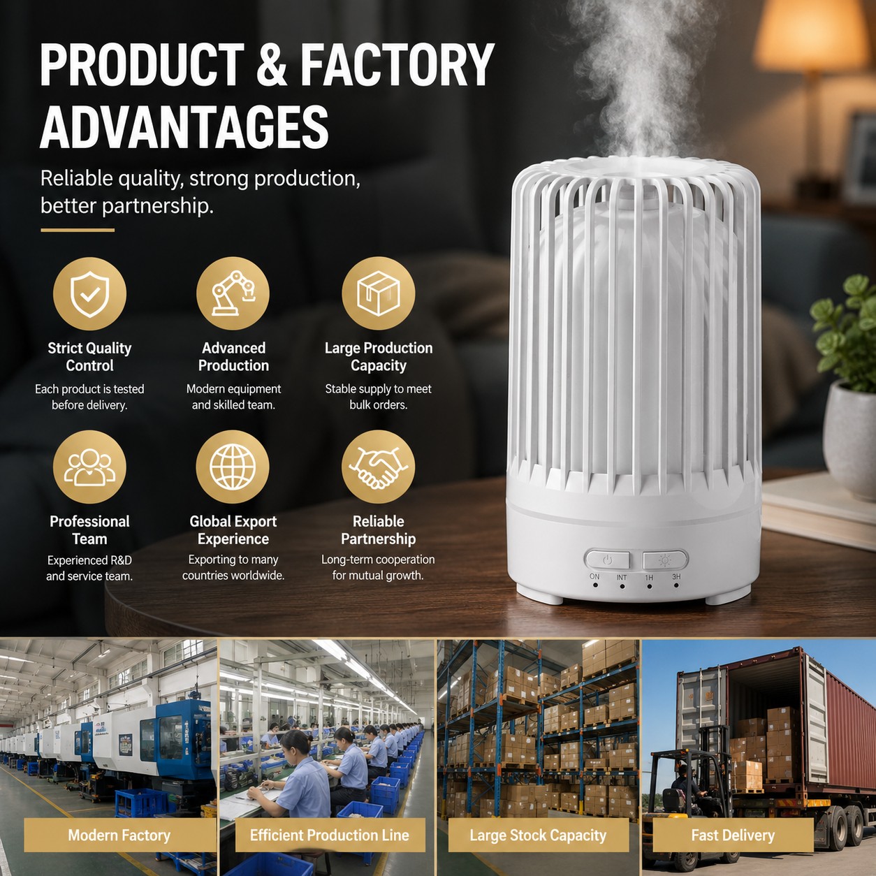 WP-033B birdcage aroma diffuser product and factory advantages: quality control, production capacity and global export