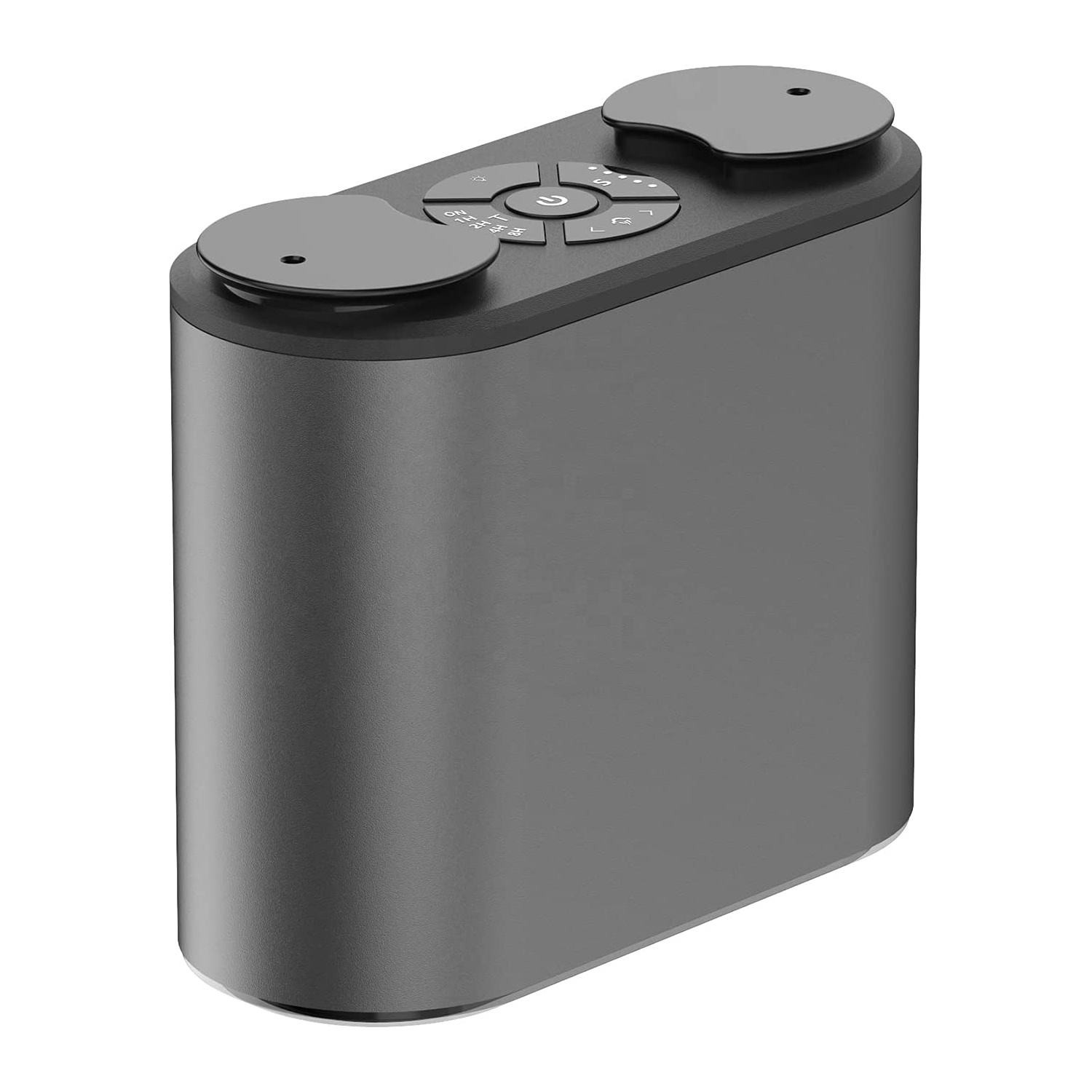 WP-A012 double nozzle waterless aroma diffuser in dark grey metal with two nozzles and a touch panel